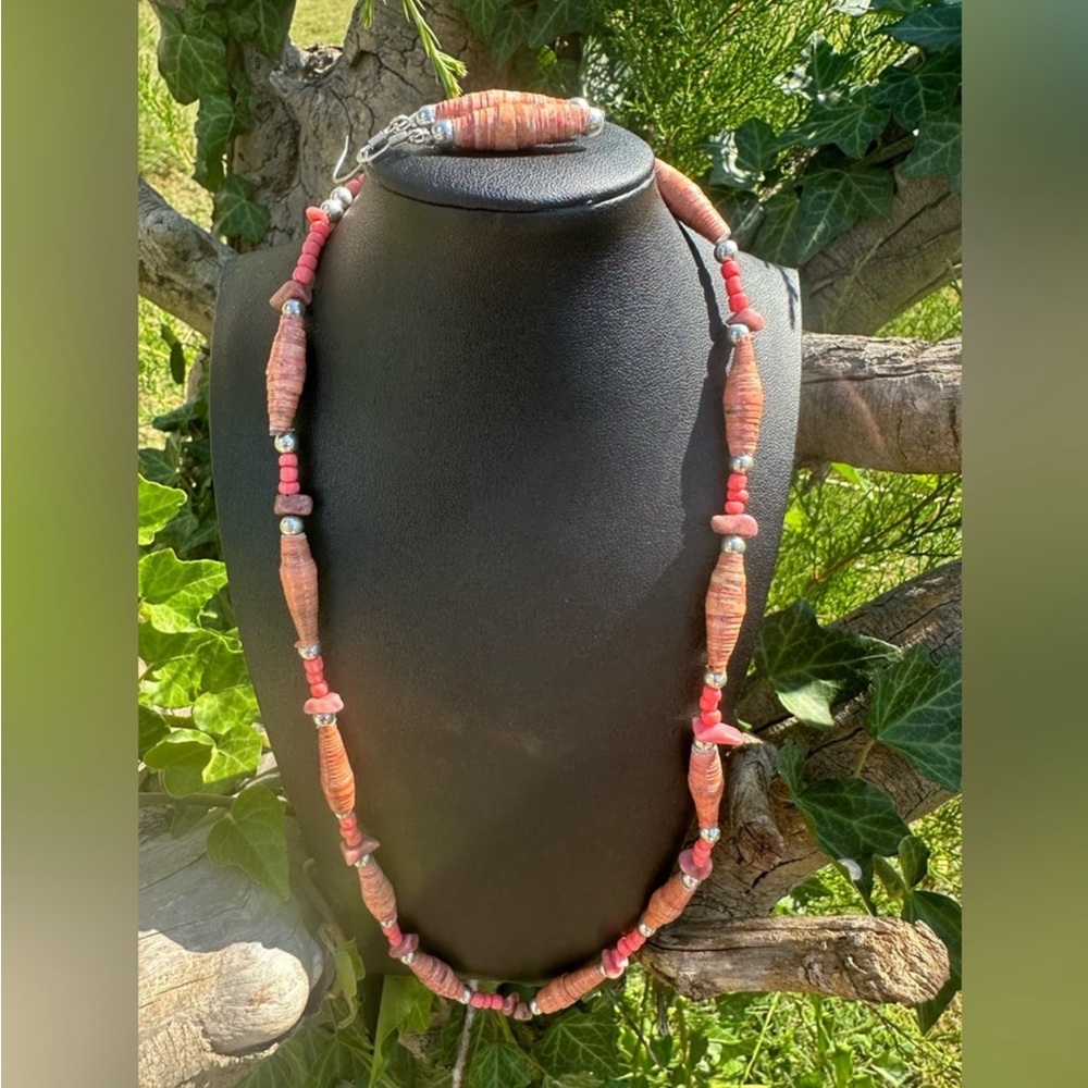 vintage purvian with natural stone seed beads necklace - Picture 8 of 8